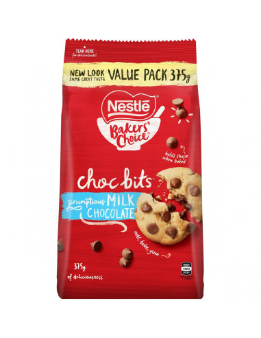 Nestle Bakers' Choice Milk Choc Bits Value Pack 375g
