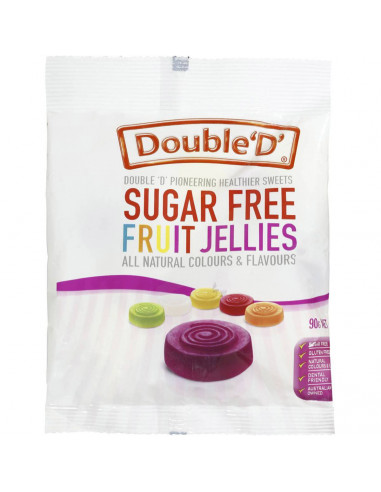 Double D Fruit Jellies Sugar Free 90g bag