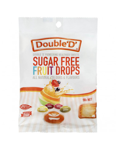 Double D Fruit Drops Sugar Free 90g bag