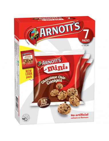 Arnott's Mini Chocolate Chip Cookies 7pk 175g