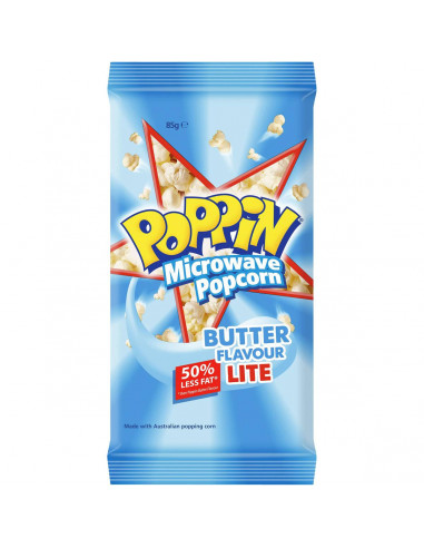 Poppin Microwave Popcorn Lite Butter Flavour 85g