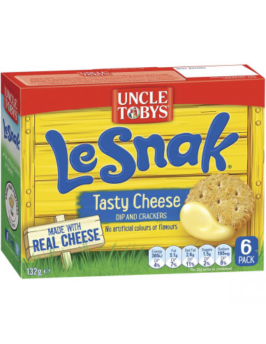 Uncle Tobys Le Snak Tasty Cheese Dip & Crackers 6 pack