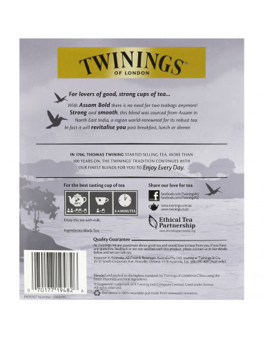 Buy Twinings Assam Tea | Strong, Bold & Malty Black Tea | Refreshing &  invigorating Indian Tea Blend | Multipack Bulk Buy, 160 (4 x 40)  Biodegradable Tea Bags Online at desertcartTunisia