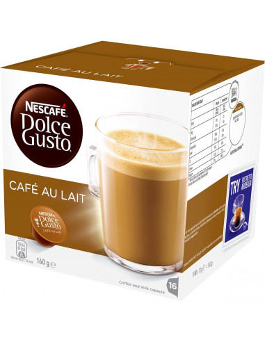 Nescafe Dolce Gusto Coffee Capsules Cafe Au Lait 16 pack