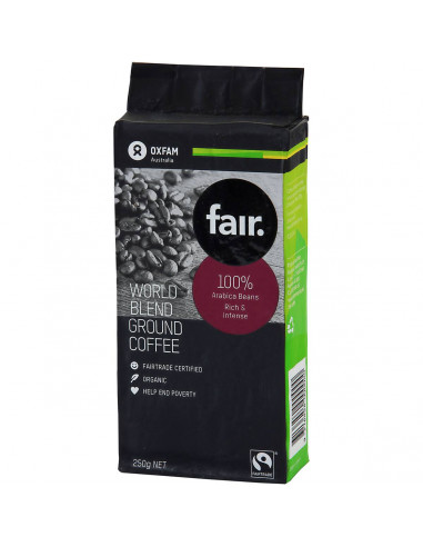 Oxfam Organic Fair Trade Ground Coffee World Blend 250g