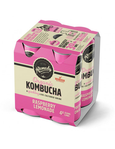 Remedy Raspberry Lemonade Kombucha 4 pack