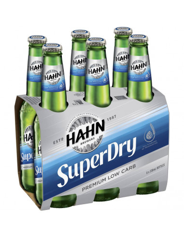 Hahn Superdry Low Carb Lager Stubbies 6x330ml pack