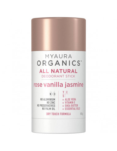 My Aura Organic Deodorant Rose Vanilla And Jasmine 65g