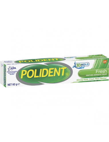Polident Denture Adhesive Cream Fresh Mint 60g