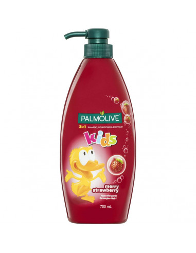 Palmolive Naturals Merry Strawberry 3 In 1 Kids Shampoo Conditioner & Body Wash 700ml