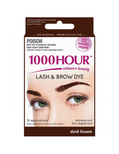 1000 Hour Eyelashes & Brow Dye Kit Dark Brown each