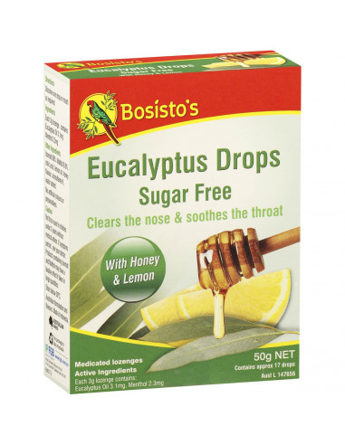 Bosistos Eucalyptus Drops Sugar Free 50g