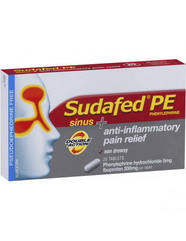 Sudafed Pe Sinus & Anti Inflammatory Double Action 20pk