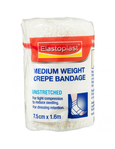 Elastoplast Weight Crepe Bandage Unstretched Medium 7.5cm x 1.6m