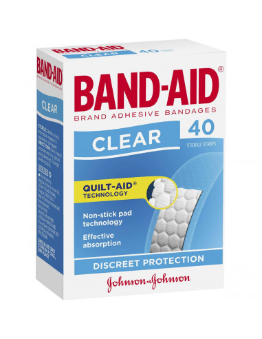 Band-aid Plastic Strips Clear 40pk