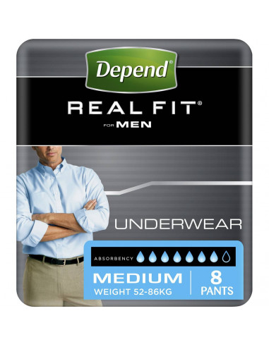 Depend Real Fit For Men Underwear Medium 8pk