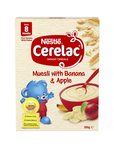Nestle Cerelac 8 Months Muesli Banana & Apple 200g
