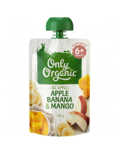 Only Organic 6 Months+ Apple Banana & Mango 120g