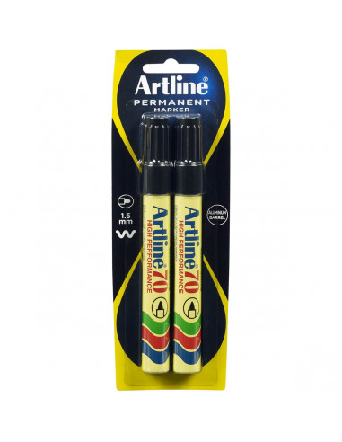 Artline Permanent Marker Black 70mm 2pk
