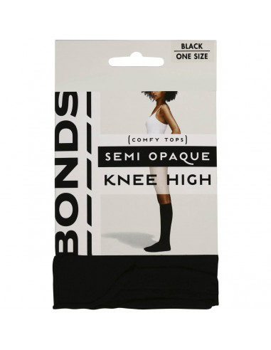Bonds Comfy Tops Semi Opaque Knee High Black 1 Size each