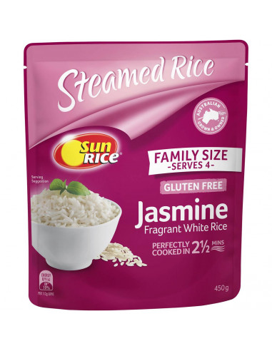 Sunrice Microwave Fragrant Jasmine Rice Family 450g