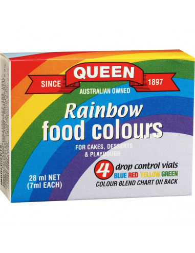 Queen Rainbow Food Colours 4 pack