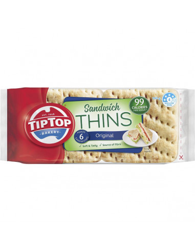 Tip Top Sandwich Thins Original 6 pack