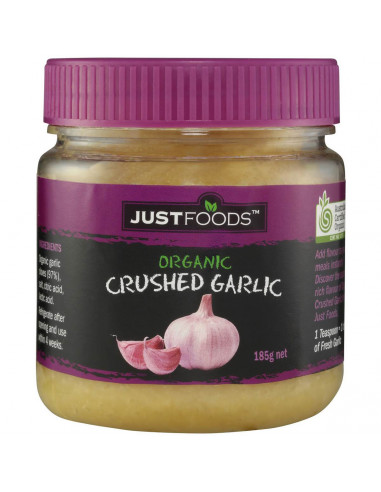 Just Foods Crushed Garlic Organic 185g