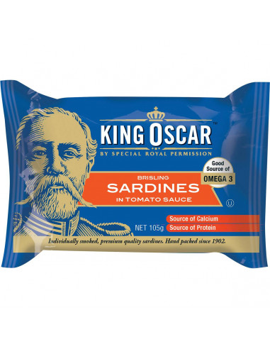 King Oscar Sardines Tomato Sauce Single Layer 105g