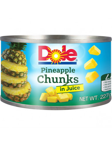 Dole Premium Tropical Pineapple Chunks In Juice 227g