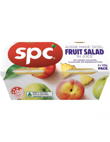 Spc Diced Fruit Salad In Juice 4pk 480g