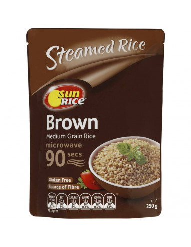 Sunrice Microwave Medium Grain Brown Rice In 90 250g