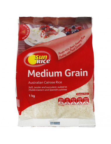 Sunrice White Rice Calrose Medium Grain 1kg