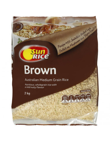 Sunrice Brown Rice Calrose Medium Grain 2kg