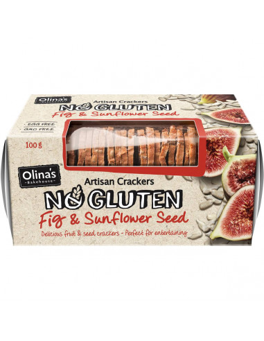 Olinas Gluten Free Sunflower Seed & Fig Cracker 100g
