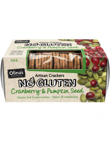 Olinas Gluten Free Cranberry Pumpkin Cracker 100g