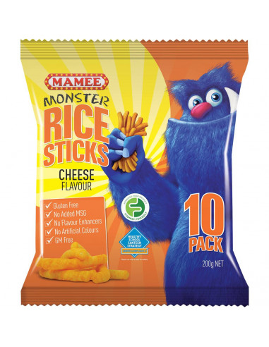 Mamee Rice Snacks Sticks Cheese Flavour 200g