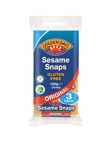 Golden Days Snacks Sesame Snaps 3x40g