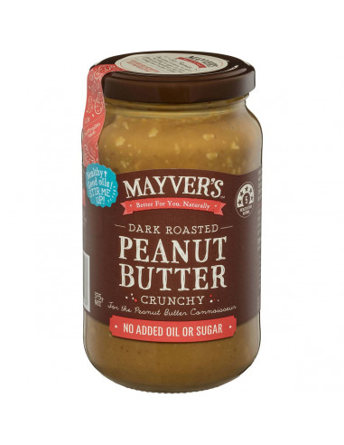 Mayvers Dark Peanut Butter Crunchy 375g