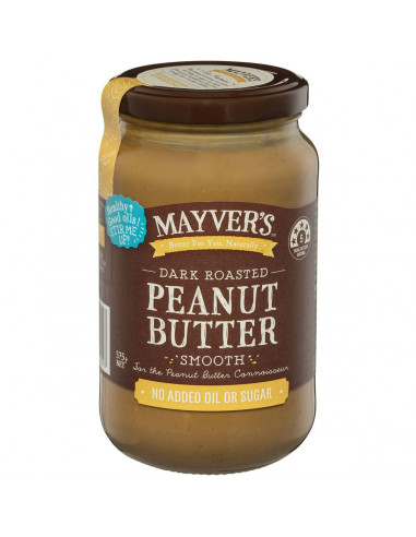 Mayvers Dark Roast Smooth Peanut Butter 375g