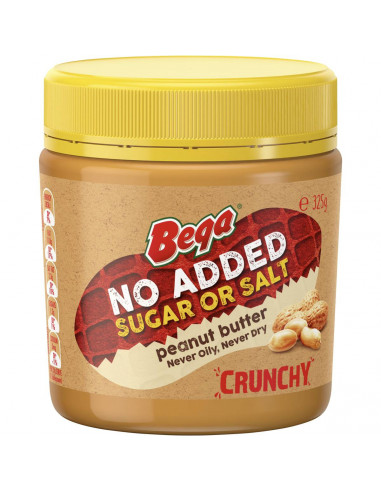 Bega Peanut Butter No Added Sugar Or Salt Crunchy 325g