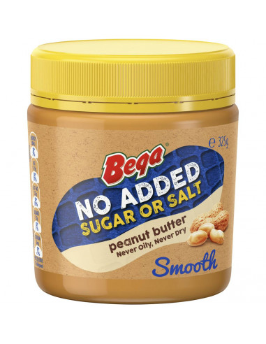 Bega Peanut Butter No Added Sugar Or Salt Smooth 325g