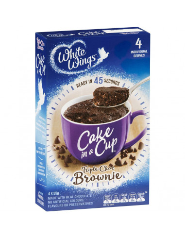 White Wings Cake In A Cup Triple Choc Brownie 4pk 220g