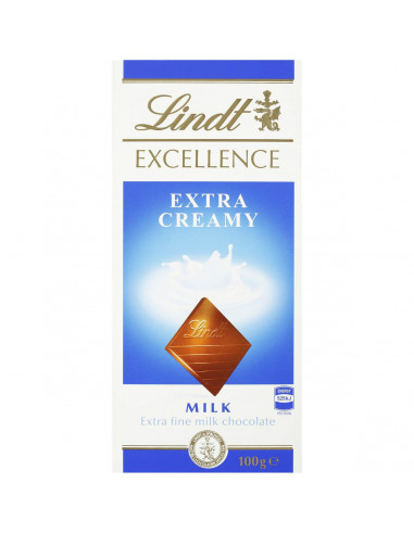 Lindt Excellence Milk Chocolate Extra Creamy 100g block