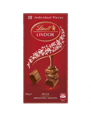 Lindt Lindor Chocolate Block Milk 100g block
