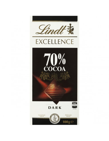 Lindt Excellence Dark Chocolate 70% Cocoa Block 100g