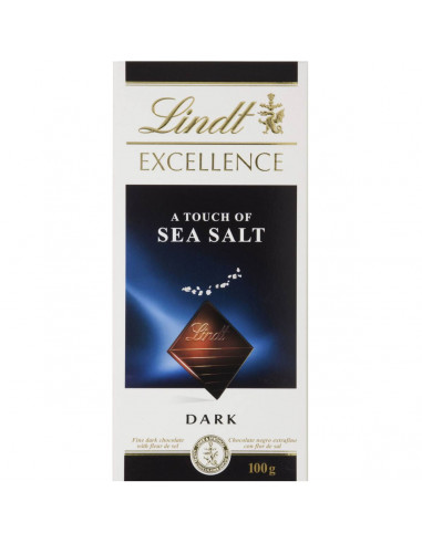 Lindt Excellence Dark Chocolate A Touch Of Sea Salt 100g block