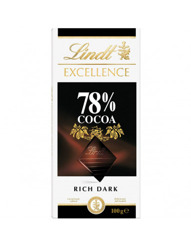 Lindt Excellence Rich Dark Chocolate 78% Cocoa 100g block