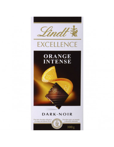 Lindt Excellence Dark Chocolate Orange Intense 100g block