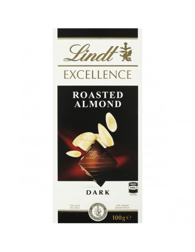 Lindt Excellence Dark Chocolate Roasted Almond 100g block